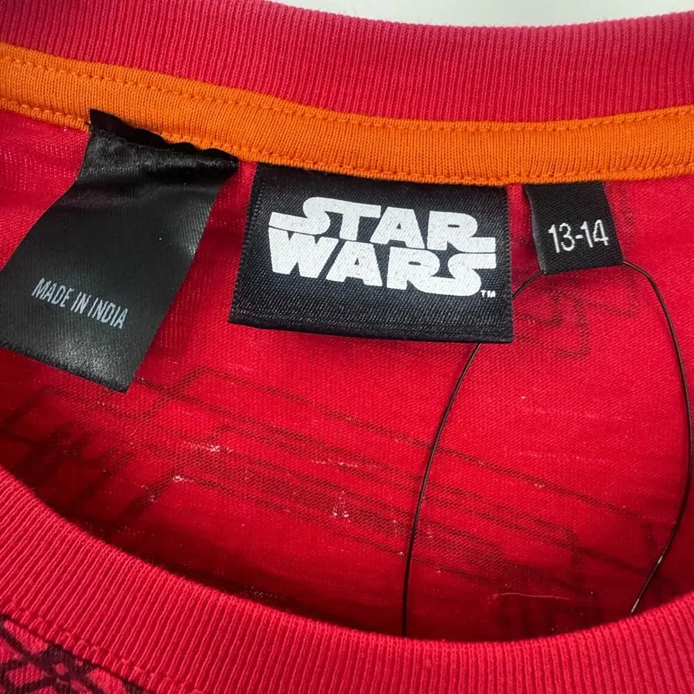Star Wars Boys' Graphic Print Crewneck T-Shirt Short Sleeve Red Size 13-14 NWOT